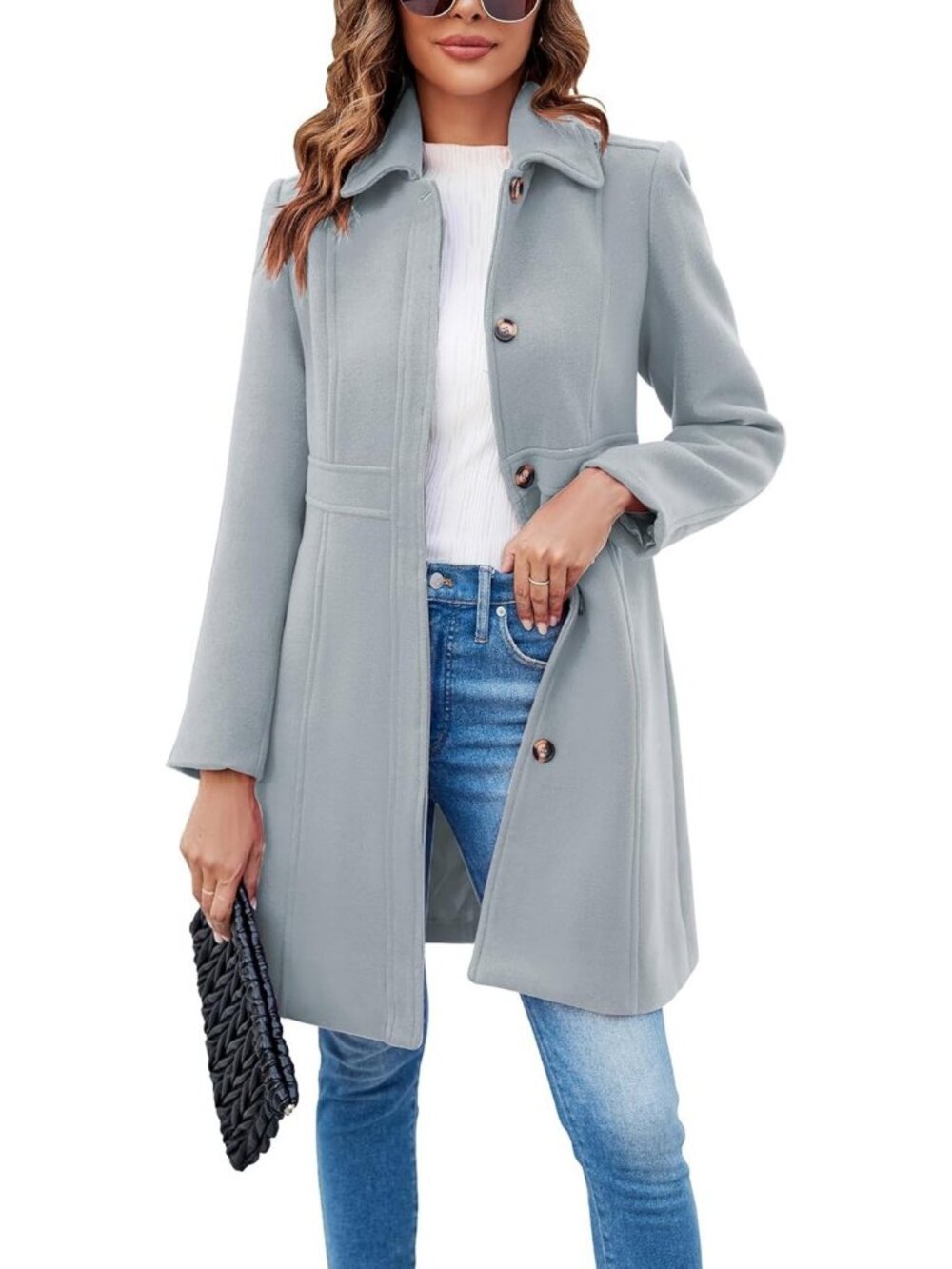 Elegant Women's Single Breasted Winter Coat | Stylish Office Pea Coat